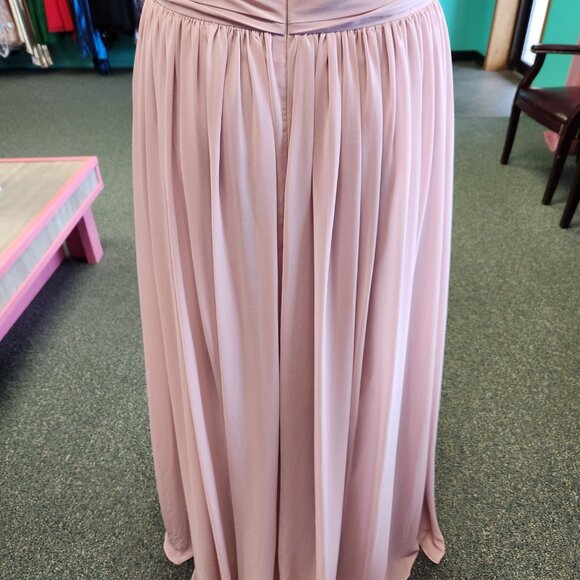 Bill Levkoff 1161 High Neck Open Back Chiffon Bridesmaid Dress Frost Rose Sz 26 - Picture 7 of 7